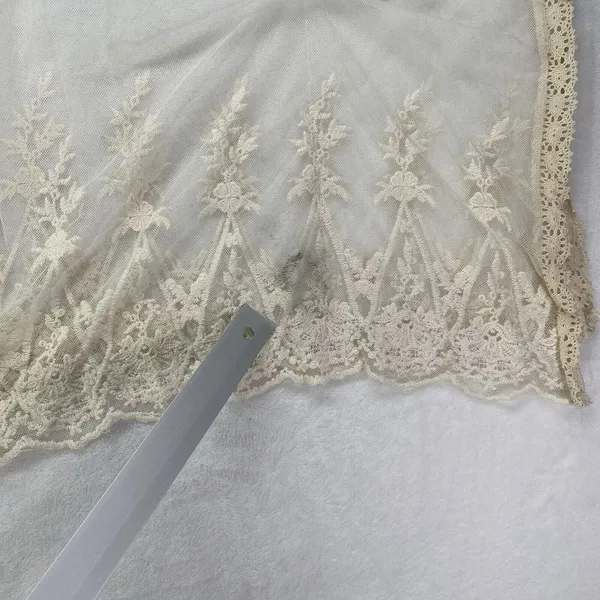 Haute Society coverup Womens S Beige Lace Sheer Open Drape Top mesh -‎ flaw - Image 3