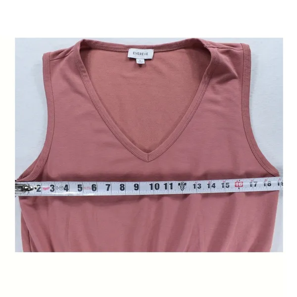 Evereve Womens Sleeveless V-Neck Drawstring Waist Knit Dress Pink Size L - Image 5