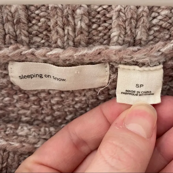 Anthropologie Sleeping On Snow By Off Shoulder Sweater Pink Sz Small - Image 5