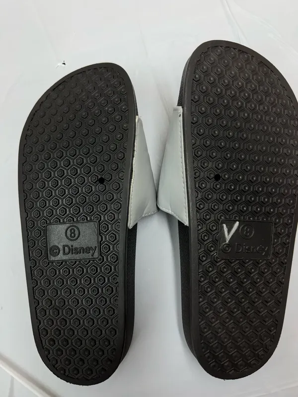 Disney Mickey Mouse Grey and Black Slides Size Womens 8 - Image 3