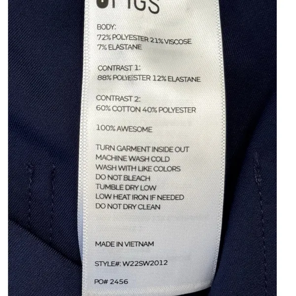 FIGS XL Technical Collection Jogger Scrub Pants Drawstring Navy Athletic Fit - Image 9