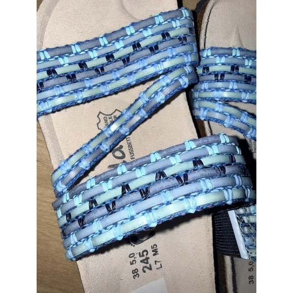 Birkenstocks Betula Women's Size 38 Blue Aztec Strap Comfort Casual Sandals NWT‎ - Image 3