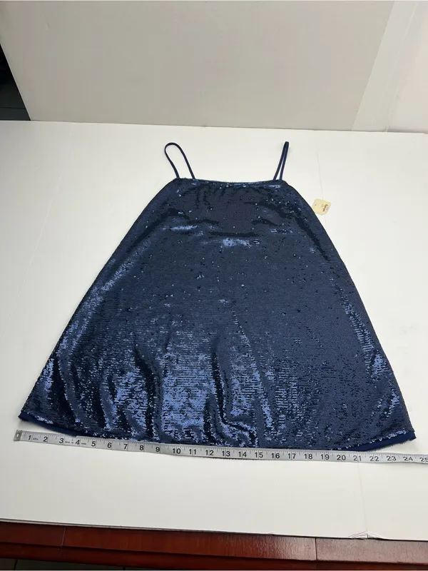 Intimately Free People Time To Shine Navy Blue Sequin Slip Dress Mini XS NEW - Image 9