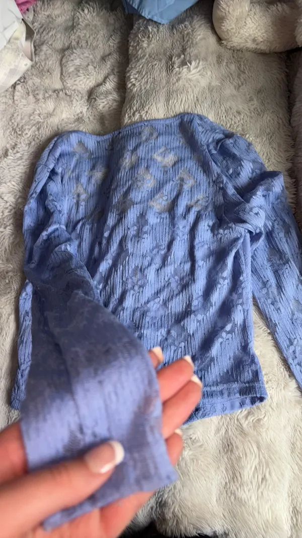 Unknown brand western lace blue top - Image 2