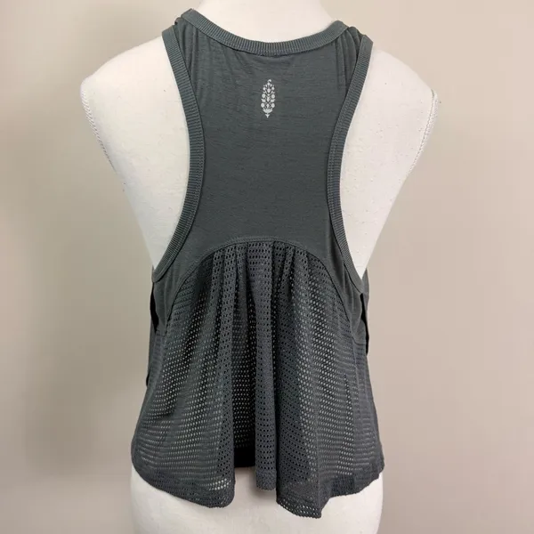 FP Movement Free People Womens Breezy Mesh Back Tank Top Charcoal Gray Small - Image 3