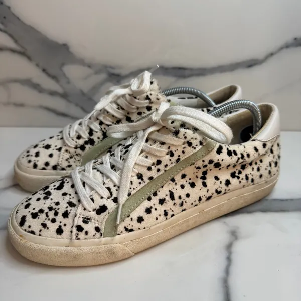 Madewell Women's Calf Hair Green Accent Sidewalk Sneaker Sz 9 Spotted Low Top - Image 3