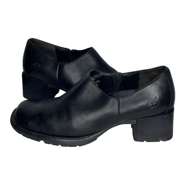 Y2K Timberland Smart Comfort System Black Leather Heeled Shoes Sz 8M - Image 2