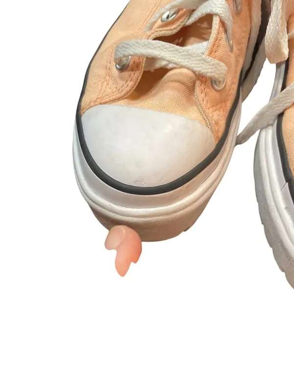 Converse wms blush pink/peach hight top platform sneakers sz 10-423 - Image 11