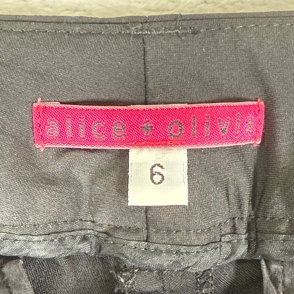 Alice + Olivia Black Wool Blend Cuffed Straight Leg Trousers Pants 9B-104-513‎ 6 - Image 2