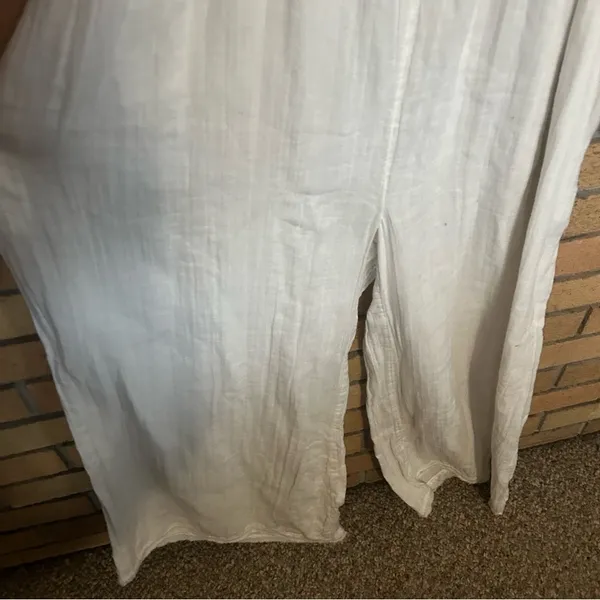 Anthropologie The Wrenley Suspender Pant Oversized White/Ivory Size M NO TOP - Image 4