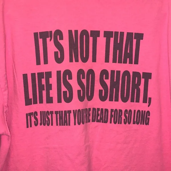 Gildan pink funny life is short casual short sleeve top - Image 3