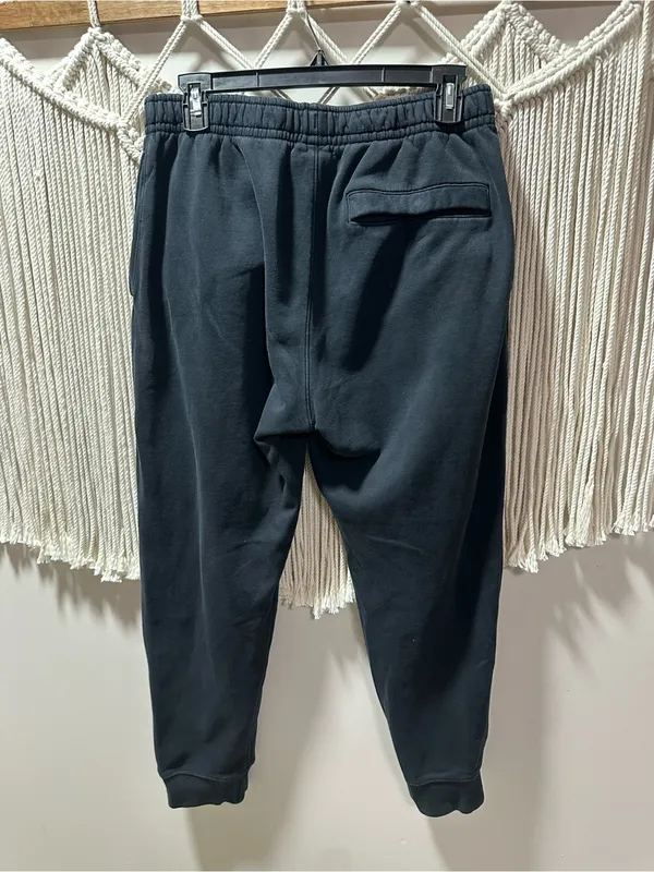Nike Black Jogger Sweatpants with White Swoosh - Image 2