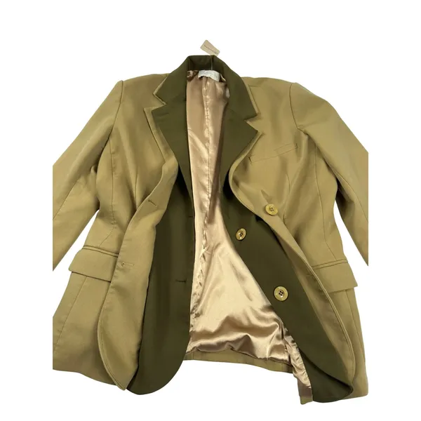FrenchMauve Issac Layered Blazer Olive Green Oversized Lined Jacket Large - Image 5