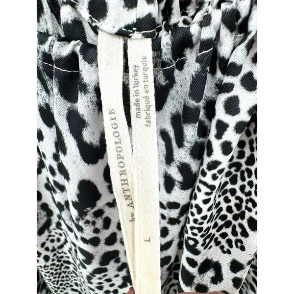 Anthropologie Breezy Wide-Leg Jumpsuit in Black Motif Animal Print‎ Large - Image 7