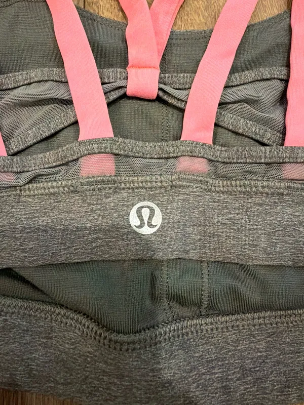 Lululemon Sports Bra Grey & Pink - Image 3