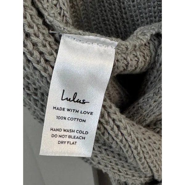 Lulus Sage Green Cotton Knit Twist Back V-Neck Sleeveless Crop Tank Top Small - Image 6