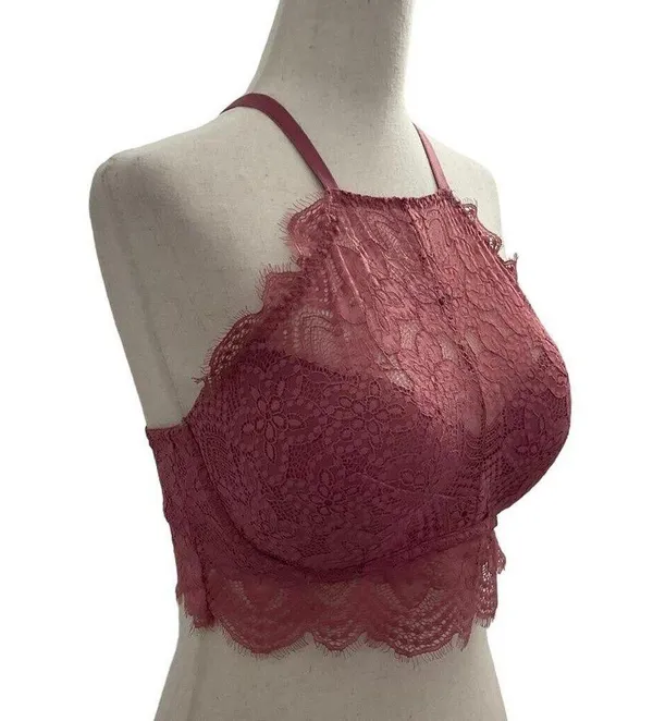 Victorias Secret Pink Women Size Small Bralette Push Up Bra Rose Pink 10A-744P - Image 2