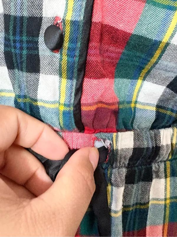 Victoria’s Secret Elsa Plaid Flannel Sleep Romper Red Tartan XS - Image 6