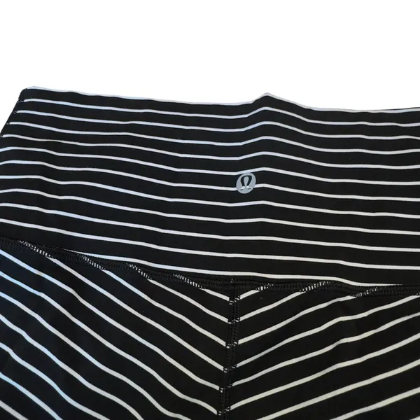 Lululemon Wunder Under Crop Stripe Luon High Rise Yoga Leggings Size 4 6 Women - Image 8
