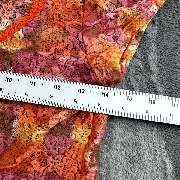 VTG Rue‎ 21 Top Womens Size L Floral Mesh Baby Doll Y2k Unique Nylon Fairycore - Image 8