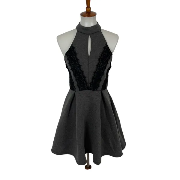 Altar'd State Dress Medium Gray Sleeveless Fit Flare Cottagecore - Image 2