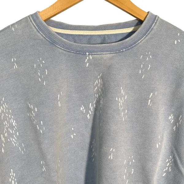 Thread Supply Blue Denim Splash Print‎ Pullover Sweatshirt Women's Size S - Image 2