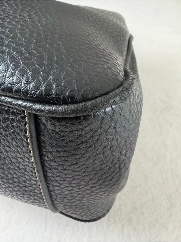 Relic Black Pebbled Shoulder Bag with‎ Flower Charm - Image 10
