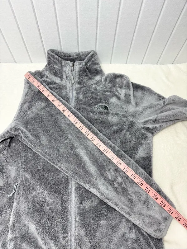 The North Face Women's Gray Plush Full-Zip Teddy Osito fleece Jacket‎ Size M - Image 12