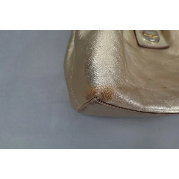 KATE SPADE‎ Gold Pebbled Leather Bexley Stevie Satchel Shoulder Bag Turn Lock - Image 3