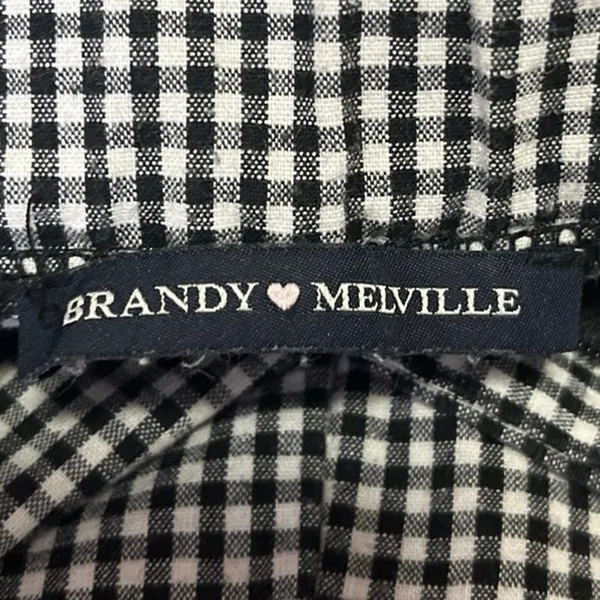 Brandy Melville Black White Gingham Checkered High Waisted Trouser Pants Size S - Image 4