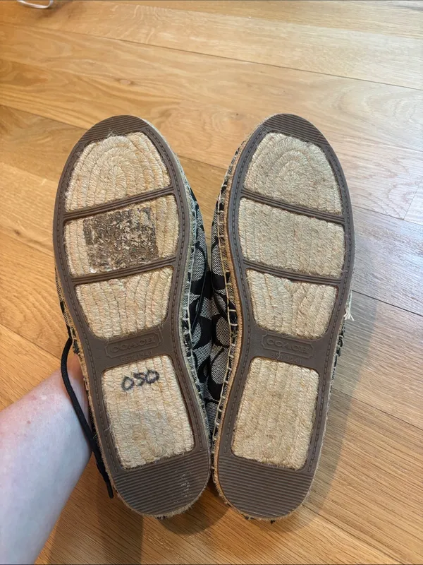 Coach Espadrille Flats Signature Print Black Size 9 - Image 8