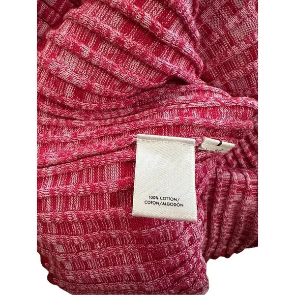 Ann Taylor Red Pink Marled Ribbed‎ Side Button Sweater sz M - Image 8