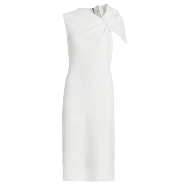Alice + Olivia Kiro White Ruffle Gathered One Shoulder Wedding Sheath Dress 2 - Image 6