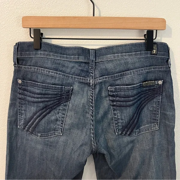 7 For All Mankind Dojo Lightweight Stretch Dark Wash Denim Crop Capri‎ Jean 28 - Image 7