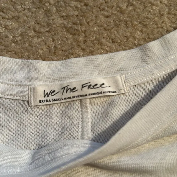 We The Free oversized distressed white tee XS - Image 2