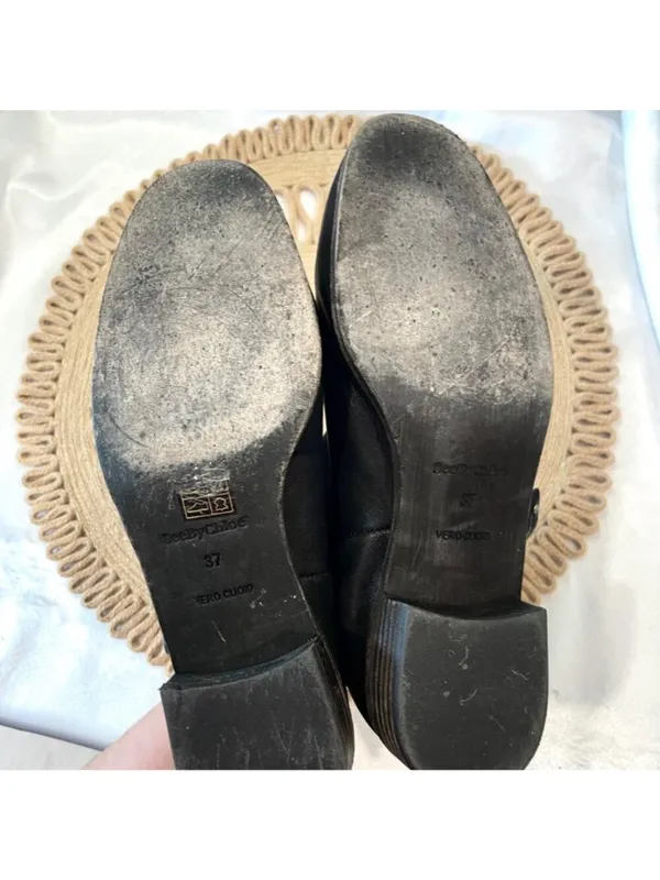See By Chloe Masha Low Ankle Bootie Black Size EU 37 Minimalist Classic Timeless - Image 12