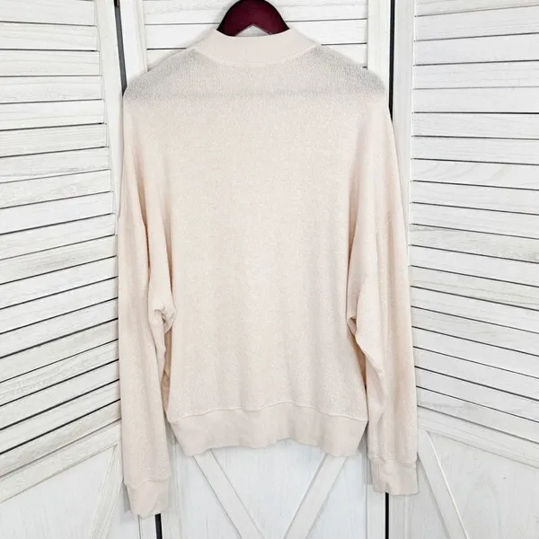 Topshop Oversized Slouchy Mock Neck Sweatshirt Nude‎ Pink Size 8 - Image 8
