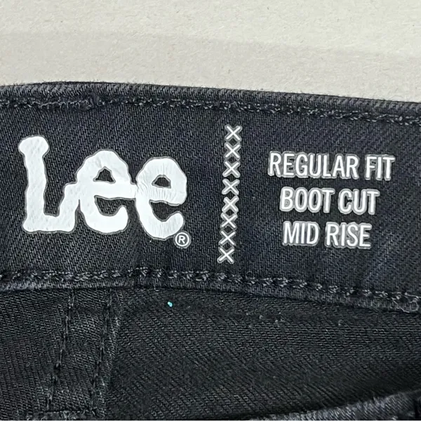 LEE Regular Fit Mid Rise Bootcut Jeans Washed Black Size 18M - Image 2