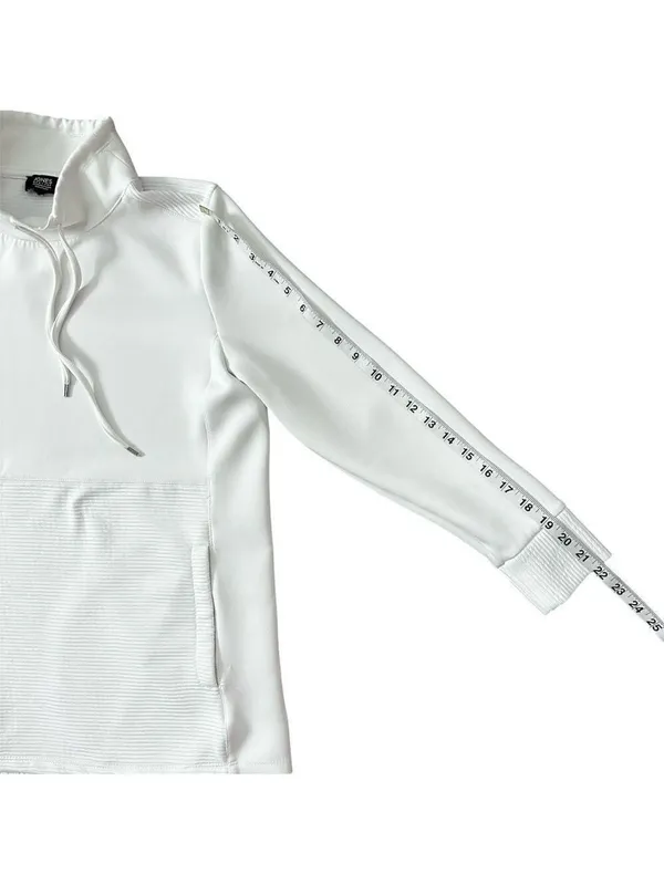 Jones New York Signature White w/ Ribbed Detail Funnel Neck Pullover Size Small - Image 7