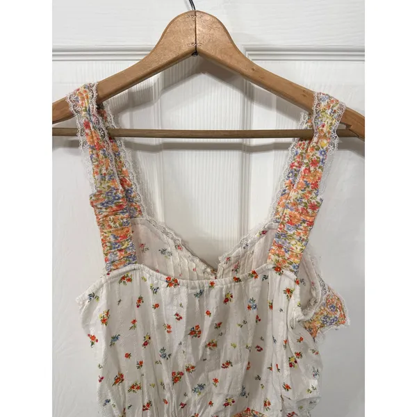 American Eagle Women's Cream Floral V-neck Cinch Cami, M - Image 10