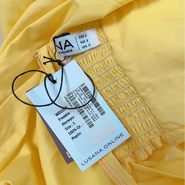 Lusana Freddie Pintuck Mini Dress in Honeycomb NWT Women Dress Size Small - Image 8