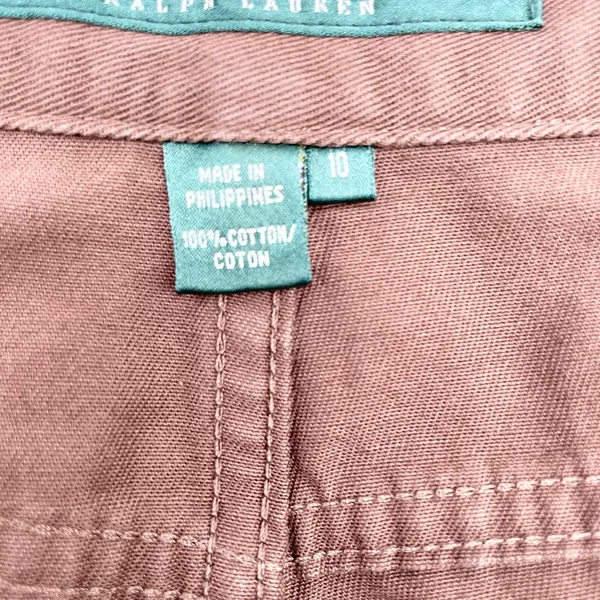 LAUREN Ralph Lauren Womens 10 Capri‎ Pants Medium Brown 100% Cotton Chino - Image 8
