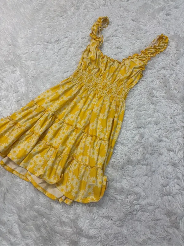 Urban outfitters Yellow Floral Smocked Sundress - Image 3