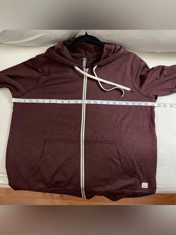 Vuori NWOT Halo Performance Hoodie Heather Red Full-Zip sweatshirt L - Image 6