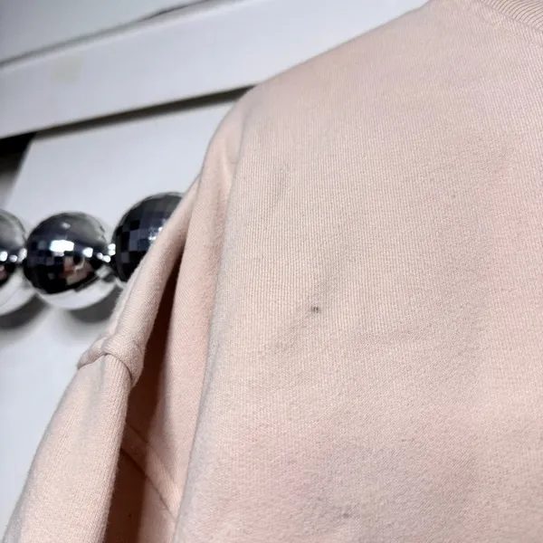 Reformation jeans classic crewneck sweatshirt peach light beige - Image 4