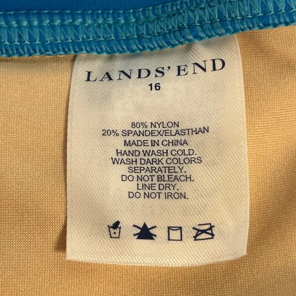 Lands End Blue‎ Swim Skirt with Attached Brief Size 16 Mini Skort Side Slit - Image 5