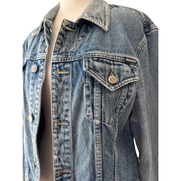 Vintage Y2K Stephen Hardy for Squeeze 100% Cotton Medium Wash Denim Jacket - Image 4