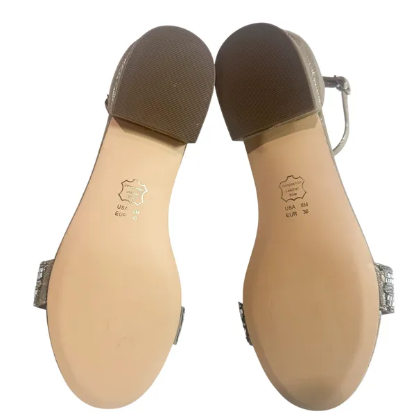 Nina New York Gold Sandals with Silver Glitter Rhinestone Ankle Strap Size 6M - Image 3