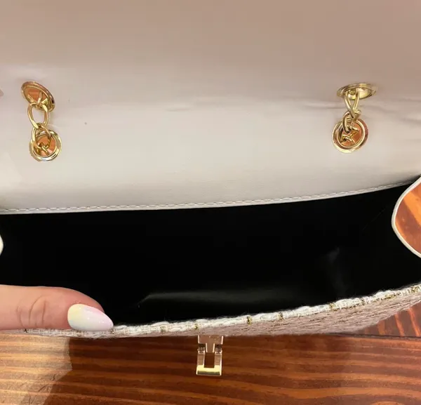 Gold & Cream tweed purse - Image 2