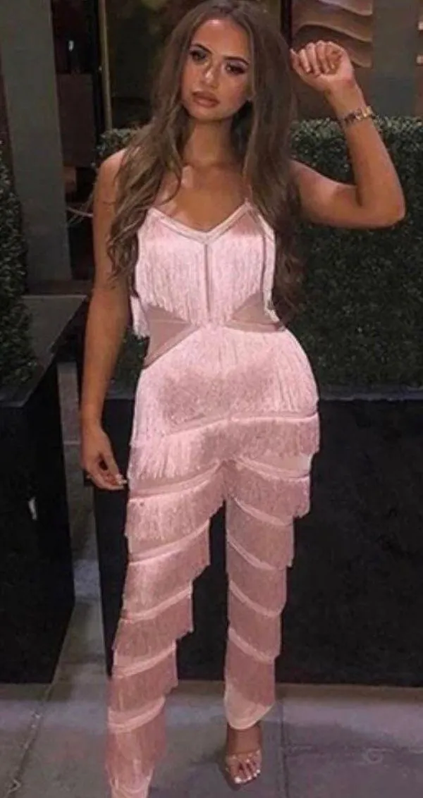Marcella Fringe Pink jumpsuit - Image 2